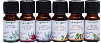 Aromafume - witte salie essentiële olie - white sage - etherische olie - mix set van 6 stuks