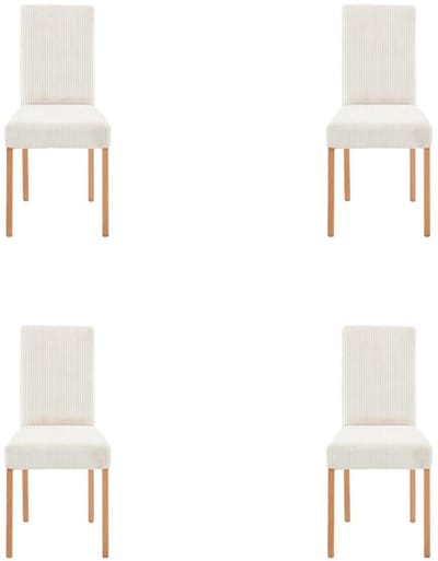 stoel lina- beige ribstof- 4 stuks- eetkamerstoel- zetelsenbedden