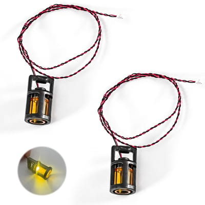 Dailygoods- Miniatuur LED-Lantaarn 15 cm Kabel - Miniatuurverlichting - Poppenhuisaccessoires - Speelgoedhuisdecoratie - Vitrines - Set van 2 Stuks