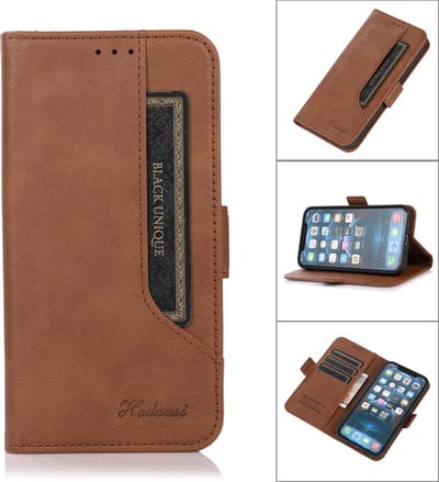 Bookcase Samsung Galaxy S22 Ultra – PU Lederen Telefoonhoesje – Pasjeshouder - Bruin