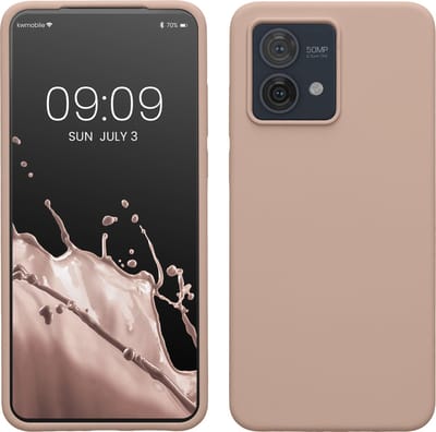 kwmobile telefoonhoesje geschikt voor Motorola Moto G84 5G - Hoesje met siliconen coating - Smartphone case in oudroze