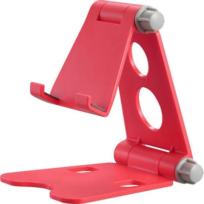 Verstelbare Telefoonhouder bureau | Telefoonstandaard bureau | Opvouwbaar en Verstelbaar | Tabletstandaard | Smartphone Opvouwbare Houder voor Thuis | Trein | Bureautafel | Tafel | Kabelmanagement | L80 * B55 * H100 mm - Roze LB467