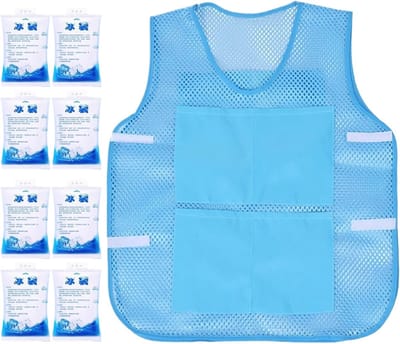 Draagbaar Koelvest met 8 Ijspakketten voor Zomer en Buitensport