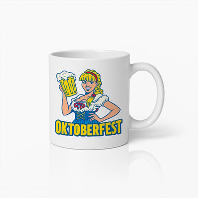 Oktoberfest Biermok – Leuke Beierse Meisje Ontwerp Beker, Perfect Cadeau voor Bierliefhebbers en Feestgangers