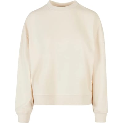 Build your Brand Ladies Oversized Crewneck Sweatshirt BY212 - WHITE SAND - XS