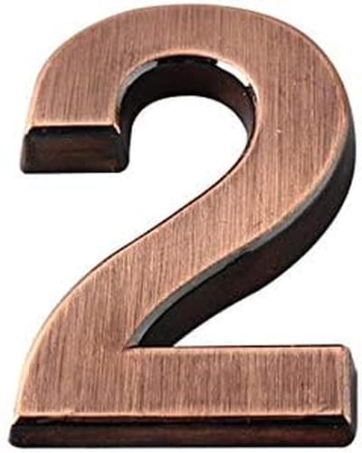 Huisnummer - Adres Sticker - Deur Versieren - Gladde Oppervlakken - 50x35x6 mm - Brons