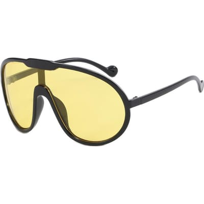 Lunettes de soleil surdimensionnées style aviateur de designer vintage de luxe coupe-vent grande monture tendance pour femmes hommes