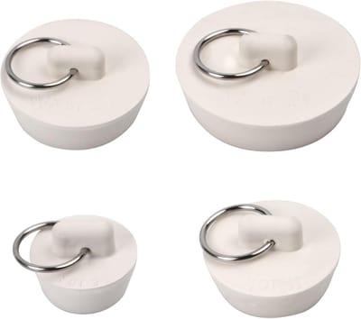 Set van 4 Universele Rubber Stoppen met Hanger voor Keuken, Bad en Wastafel - Ideaal als Afvoerstopper en Badstopper