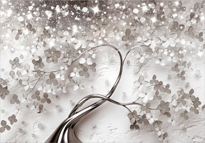 Fotobehangkoning - Behang - Vliesbehang - Fotobehang Magische Bloemenboom - Boom vol Sprankelende Bloemen - Star Tree - 150 x 105 cm