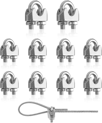 Allecto - Kabelklemmen - Roestvrij staal - 10 stuks - 3 mm - Voor staalkabel - Veilig en stevig bevestigen