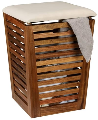 Wasmand met zitting FONDI, hoogte 56 cm