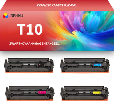 INKFIND T10 Zwart/Cyaan/Magenta/Geel tonercartridge (4 Pack) compatibel met CanonT10 T10 Zwart/Cyaan/Magenta/Geel geschikt voor Canon i-SENSYS,imageRUNNER,IRC,1500,1530,1533.1538s - 4-pack BKCMY
