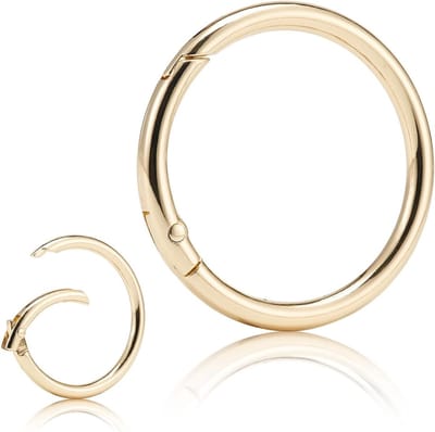 10 Stuks Trigger Spring O-Ringen, Metalen Ronde Veer Carabiner Clip voor Sleutelhangers, Handtassen en DIY Decoraties (Goud 38mm)