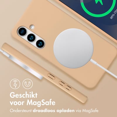imoshion Hoesje - Geschikt voor Samsung Galaxy S24 / S25 - Color Backcover met afneembaar koord Magnetische Ring - Beige