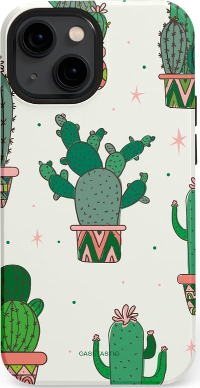 Casetastic Hoesje Geschikt voor Apple iPhone 13 Mini Magsafe - Stijlvolle Beschermende Duo-layer Case - Zonnige Cactus