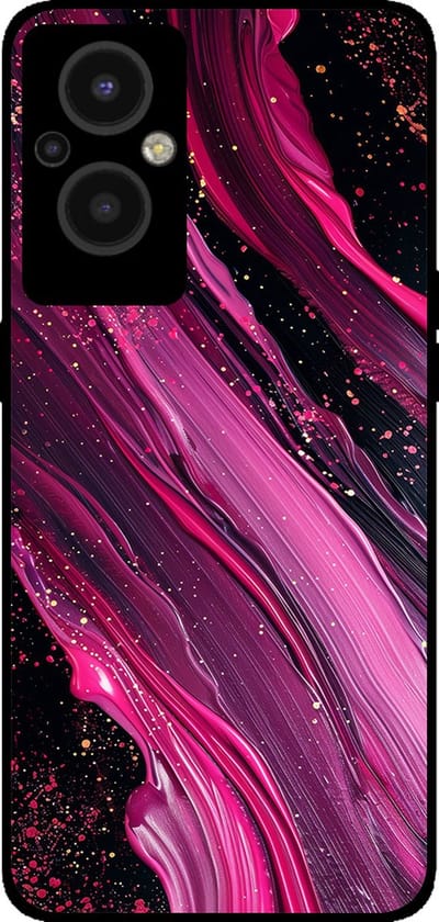 Smartphonica Telefoonhoesje Geschikt voor Oppo Reno8 Lite met marmer opdruk - TPU backcover case marble design - Paars Roze geschikt voor Oppo Reno8 Lite