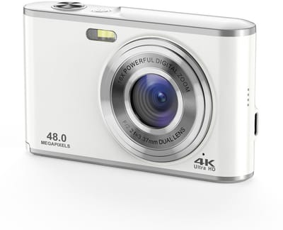 Pocketcamera - 48MP 4K Ultra HD dubbele lens, digitale camera 4K, Ultra HD minicamera 44 MP, 2,4-inch IPS-scherm, oplaadbaar, compacte pocketcamera met 16x digitale zoom - 32GB