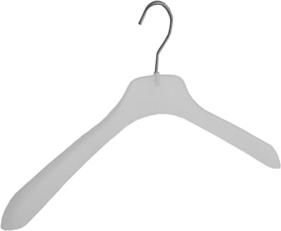De Kledinghanger Gigant - Mantelhanger - Kostuumhanger - Jassenhanger - Volwassenen - 8610 - 24 Stuks - Kunststof - Frosted - Gebogen Model - Schouderverbreding 2,5 cm - 45 cm - Kledinghanger - Kleerhanger (8610/24)
