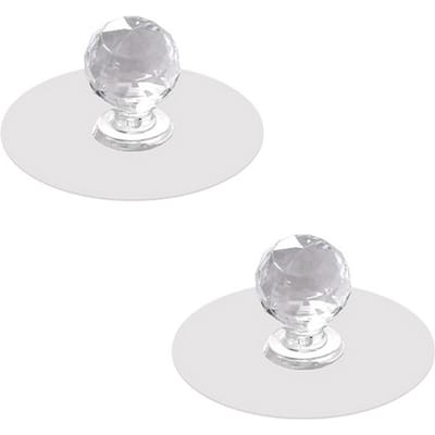 2 Stuks Zelfklevende Knoppen Acryl Zonder Boren Spiegelkast Handgrepen Helder Glas Ladeknoppen