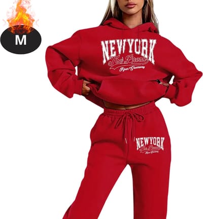Nivard Joggingpak - Huispak - Volwassenen - Trainingspak - Comfortabel - Joggingsbroek - Tracksuit - Dames - Rood - M