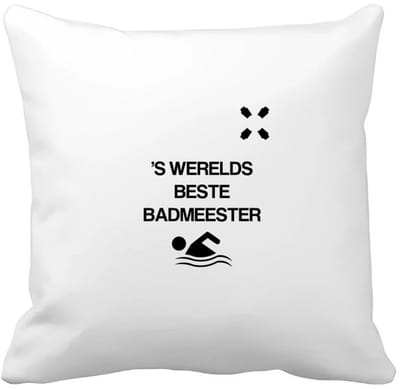 Akyol - badmeester Kussen hoes - Badmeester - badmeesters - s werelds beste badmeester - zwemmen - zwemdiploma - cadeau - kado - gift - geschenk - vaderdag - lifeguard - 40 bij 40 cm