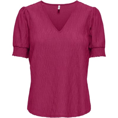 Only onldiana s/s v-neck top cs jrs 15377884 sangria