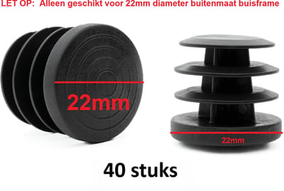 Insteekdop 40 stuks rond zwart 18mm kunststof pootdop insteekdoppen pootdoppen stoelpootdop stoelpootdoppen