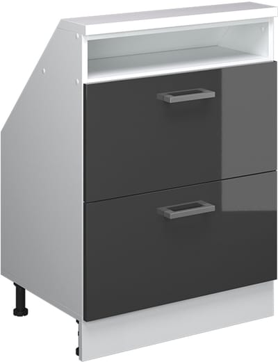 Vicco Rion Kast voor schuine wand – met 2 laden Antraciet hoogglans/wit