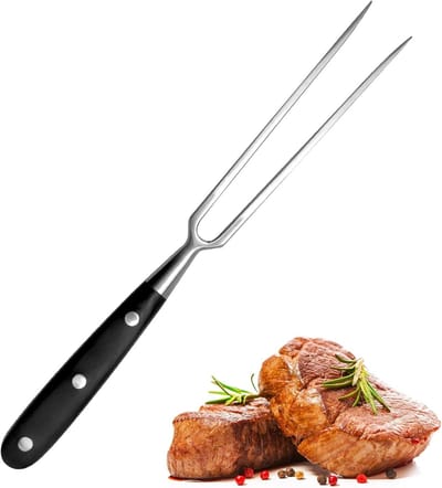 Roestvrijstalen Vleesvork van 30 cm - Professionele Tranchering Vork voor Grillen, Serveren en Braden van Vlees, Ideaal voor Keuken en Feestdagen