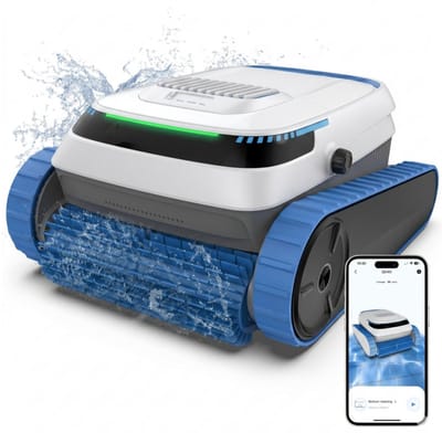 AIRROBO QD40 Zwembadrobot - Zwembad Stofzuiger - Drie Reinigingsmodi - Slimme navigatie - Automatisch parkeren - 120min Looptijd - Draadloos & App-Bediening - Geschikt Voor Tot 170 m²