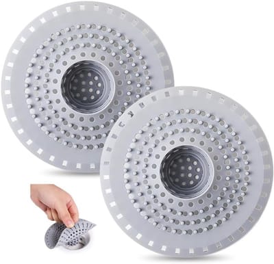 Famanu – 2 stuks haarfilters voor douche - siliconen - ronde haarvanger - universele gootsteen - afvoerzeef voor wastafel - keuken - afvoerzeef voor badkamer - badkuip