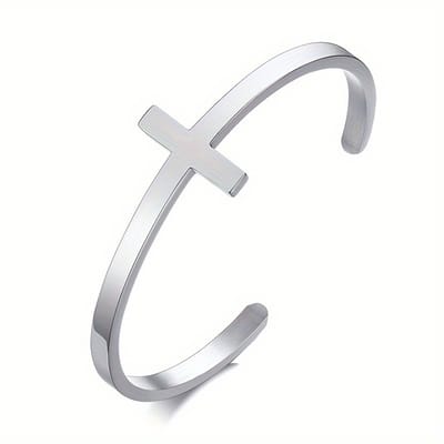 VANDAAG VERZONDEN - Armband - Staal - Kruis - Zilver - Christelijk