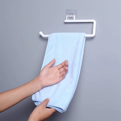 Waledano® Keukenrolhouder - Vaatdoek Kledinghanger - Papierhouder - Keukenrolhouder Hangend - Zelfklevend - Keukenrolhouder Zonder Boren - Wit