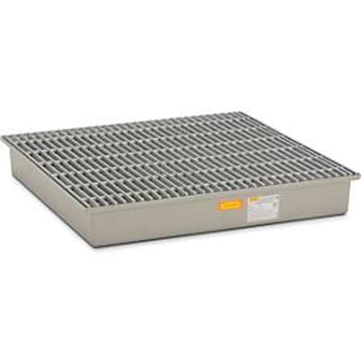 Opvangbak van gvk 220/4 CEMO, opvangbak 220 l, B 1280 x D 1280 x H 200 mm, met rooster van gvk