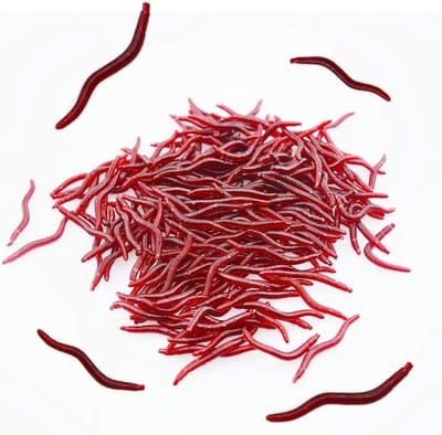 Biomimetic Soft Silicone Aas voor Vissen, Realistische Neppraatjes in Rood en Groen, 200 Stuks Sterk Aas voor Effectieve Visvangst