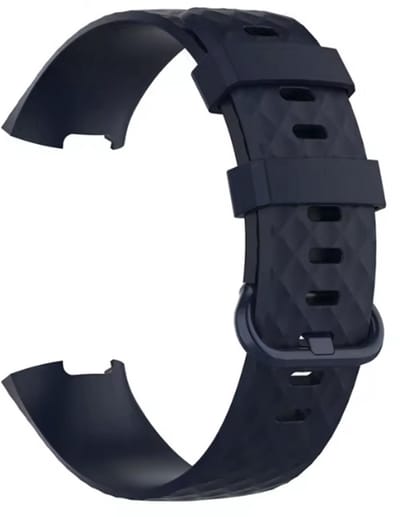 New Age Devi - Bandje Geschikt voor Fitbit Charge 3 4 - Donkerblauw Siliconen Bandje - Geschikt voor Fitbit - Small - Sportbandje - Horlogeband