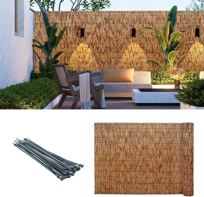 Bamboe Privacy Hek - Buiten Scherm - Tuin Aankleden - Milieuvriendelijk Materiaal - 140 x 1000 cm - Bruin