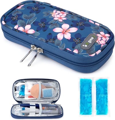 Insuline Koeltas met 2 Koelingselementen voor Diabetici, Ideaal voor Diabetesspullen, Veilig en Koud Bewaren, Reisaccessoires voor Diabetes