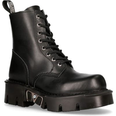 New Rock Unisex zwarte gotische militaire bikerlaarzen - MILI084N-S3