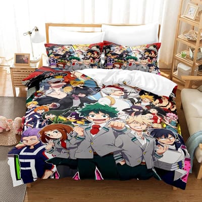 NIEUW My Hero Academia Anime Dekbedovertrek Set met Kussenslopen Polyester Tieners Kinderen Beddengoed Set Volledig Queen King Size Bedlinnen Cot Size 70x133cm