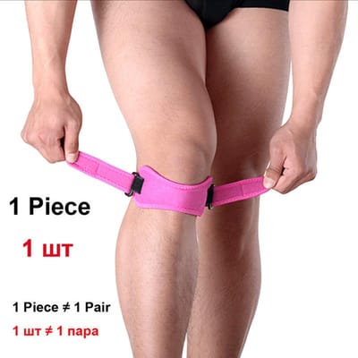 Verstelbare Kniepijn Verlichtingsband Voor Mannen Vrouwen - Patellapees Ondersteuningsband Stabiliserende Brace Voor Hardlopen Tendinitis rozerode kleur