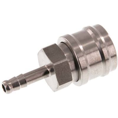 RVS DN 7.2 (Euro) Luchtkoppeling Snelkoppeling 6 mm Slangpilaar
