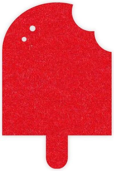 IJs vilt onderzetter - Rood - 6 stuks – 100 x 75 mm – IJs vorm - Glas onderzetter - Cadeau - Woondecoratie - Woonkamer - Tafelbescherming - Onderzetters Voor Glazen - Keukenbenodigdheden - Woonaccessoires - Tafelaccessoires