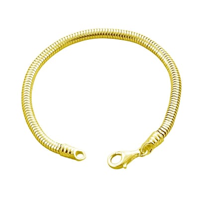 Cavill - Zilveren Slangenketting 45 cm - Massief 925 Sterling Zilver Verguld - Elegante, flexibele ketting - Glanzende zilveren sieraden - 4333VK