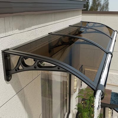 Deurluifel - Raamoverkapping - Bescherming Buiten - UV-bestendig Polycarbonaat - 60x80cm - Bruin Paneel