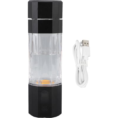 Waterfles met waterstof met kleurrijke verlichting Platina Titanium Elektrode 2 standen 2 concentraties L zwart