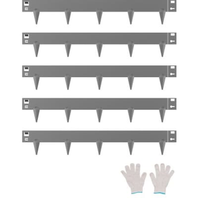 VEVOR Gazonrand 5-pack, Bloembedrand 990x156 mm, Metalen Bloembedrand, Flexibele Tuinrand, Robuuste Tuinafscheiding, Eenvoudig te installeren, Bloembed-/Tuinpadafscheiding, Donkergrijs