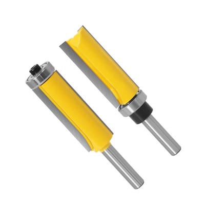 2 stuks houtbewerkingsfrees - verzonken decoratieve frees - 8 mm schacht - extra lange lager - verzonken decoratieve frees - bovenste en onderste lager rechte snijfrees - geschikt voor houtbewerking