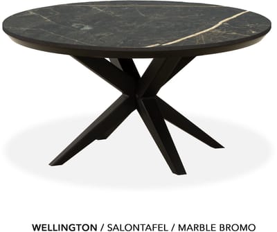 Maxfurn - Ronde salontafel met verjongde rand | Zeer krasvast | Kleur: Marble bromo | diameter 80cm