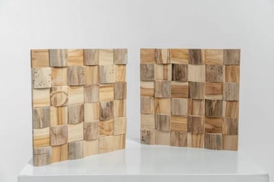 Teakea - Wandpanelen Teak Mystic Naturel 30x30x2 cm - 3D Houtstrips Wanddecoratie